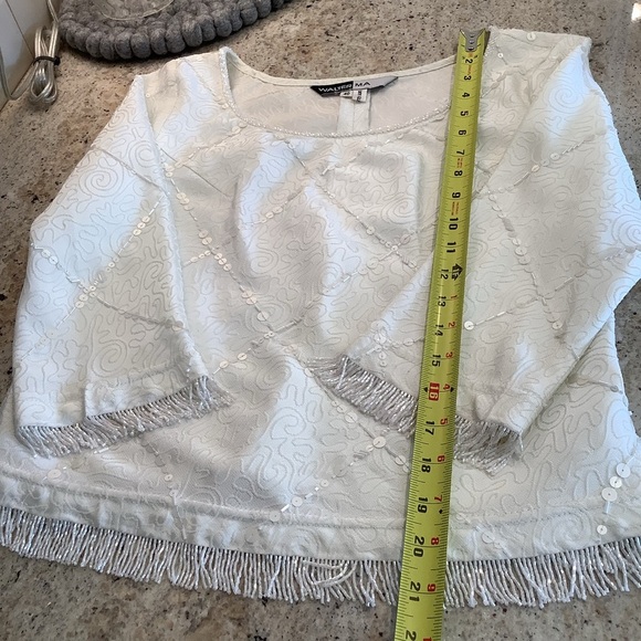 Walter Ma Beaded White Top Size 40 EU - Picture 6 of 7